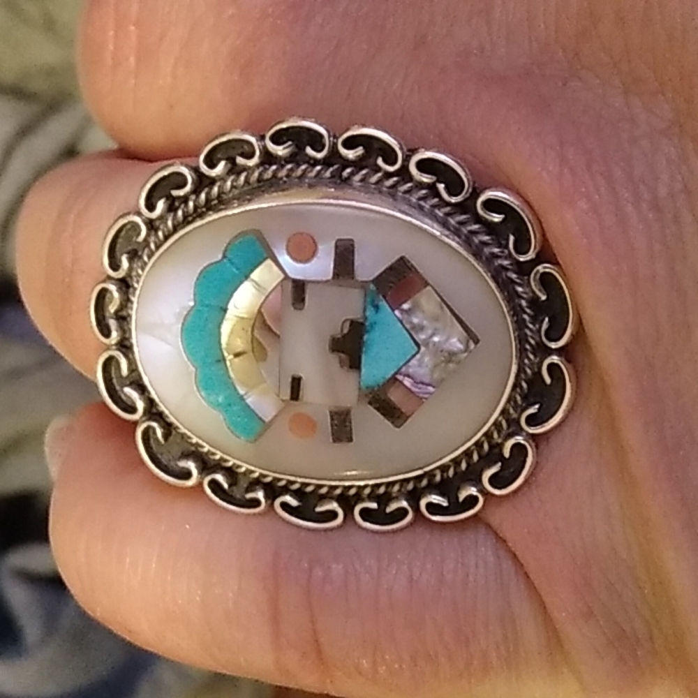 Vintage ZUNI kachina dancer ring